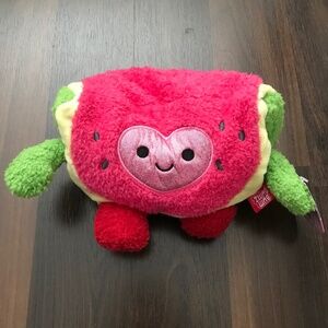 NWT BumBumz Valentine's Day Series 2 Sweet Bumz Watermelon Heart Plush Toy 7.5"